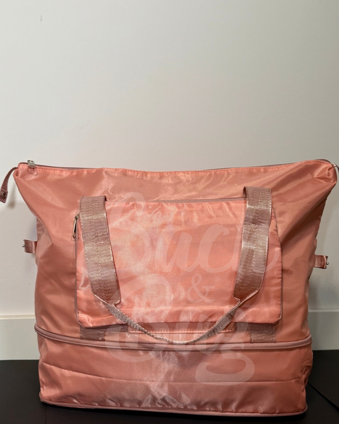 Bolso viaje rosa plegable con ruedas giratorias 360° y asa telescópica